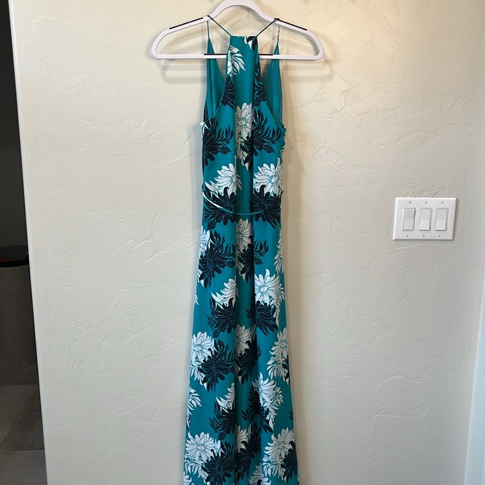 LOFT Turquoise Floral Maxi Dress - Picture 7 of 8